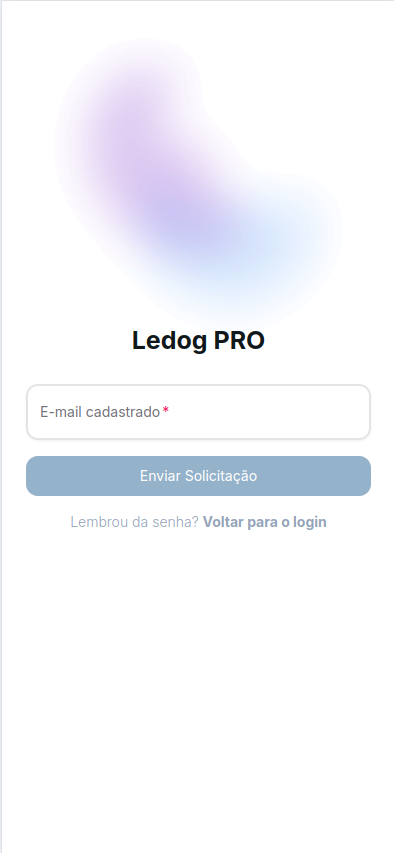Primeira etapa da recuperação de senha