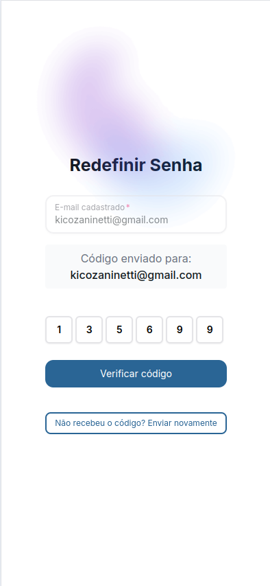 Segunda etapa da recuperação de senha