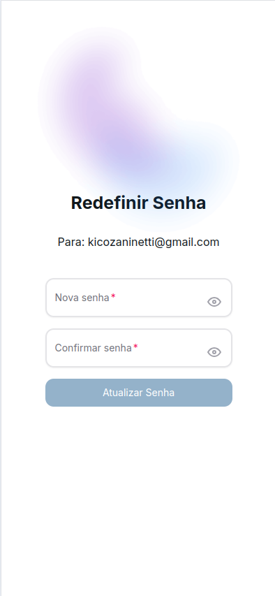 Terceira etapa da recuperação de senha